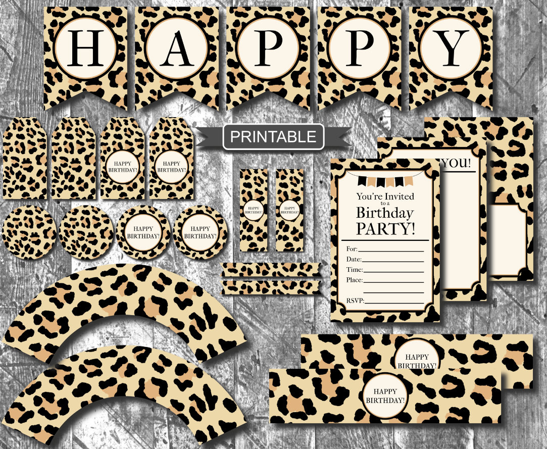 Cheetah Birthday Decorations
 DIY Leopard Print Cheetah Print Birthday Party Decorations