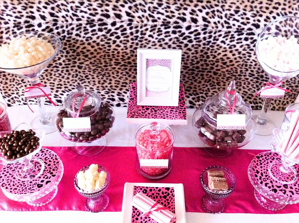 Cheetah Birthday Decorations
 Brown & Pink Cheetah Print Birthday Party Ideas