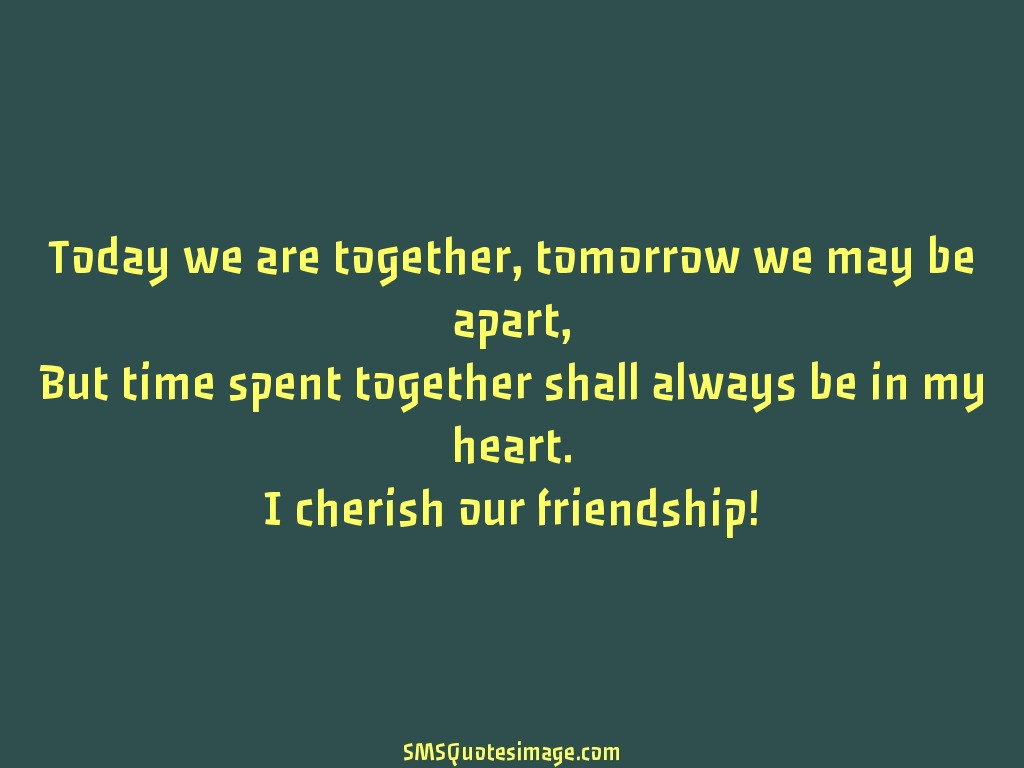 Cherish Friendship Quotes
 I cherish our friendship Friendship SMS Quotes Image