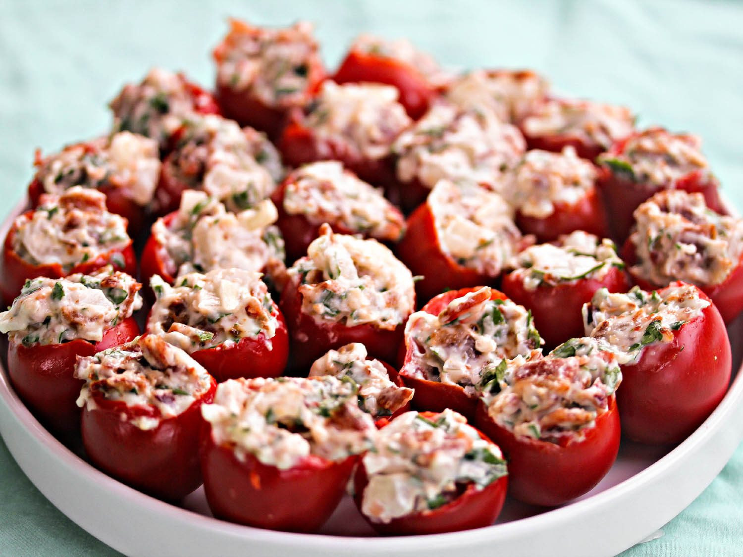 Cherry Tomato Appetizers Recipes
 Stuffed Cherry Tomatoes With Bacon Parmesan and Parsley