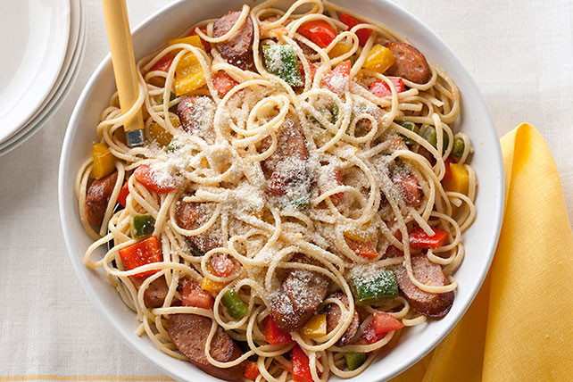 Chicken And Sausage Recipes Pasta
 Chicken Sausage Peppers & Tomatoes with Linguine Kraft