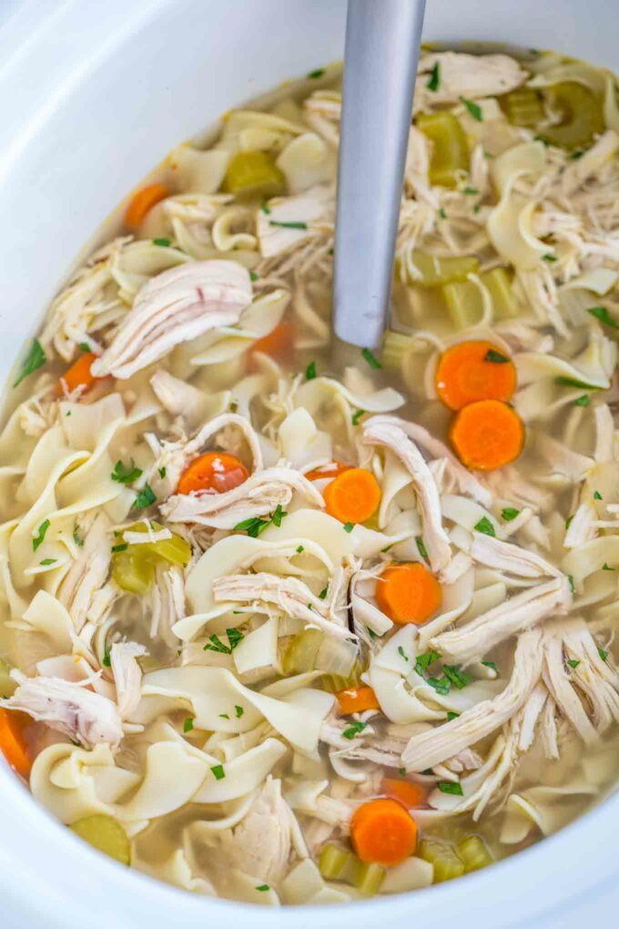 Chicken Noodle Soup In The Crockpot
 Crockpot Chicken Noodle Soup [Video] Sweet and Savory Meals