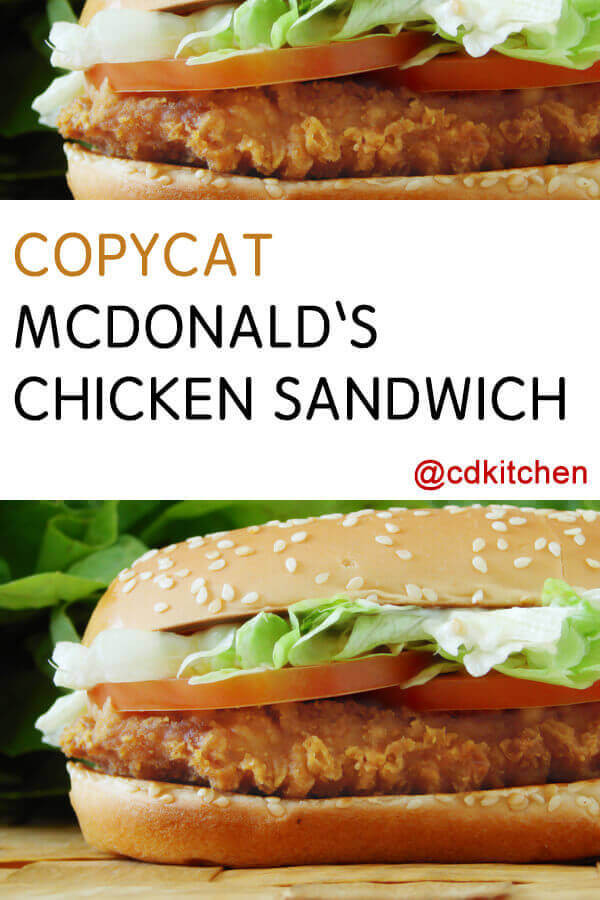 Chicken Sandwiches Mcdonalds
 Copycat McDonald s Chicken Sandwich Recipe from CDKitchen