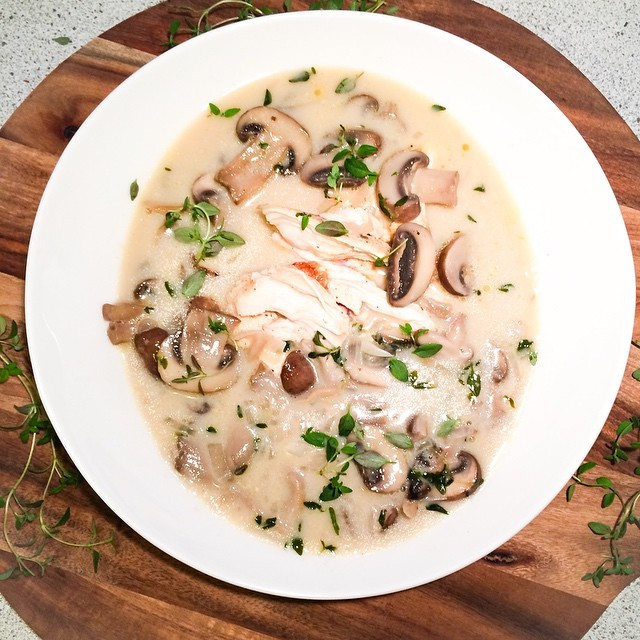 Chicken Soup With Mushrooms
 Chicken Mushroom Soup With White Wine & Fresh Thyme recipe