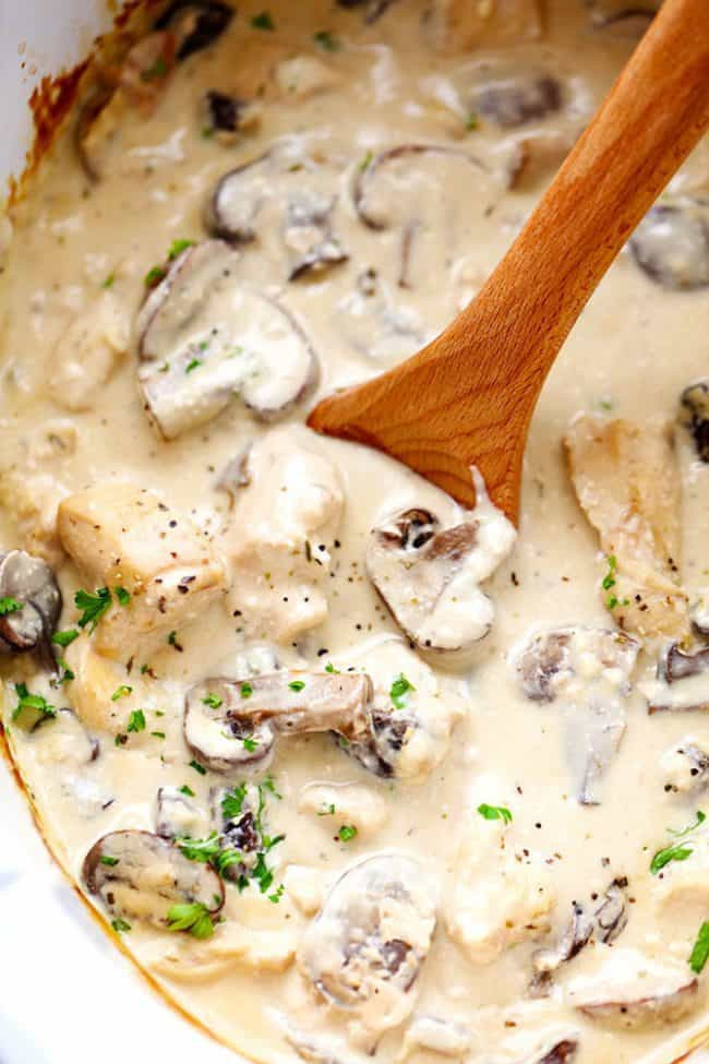 Chicken Soup With Mushrooms
 Slow Cooker Chicken and Mushroom Stroganoff