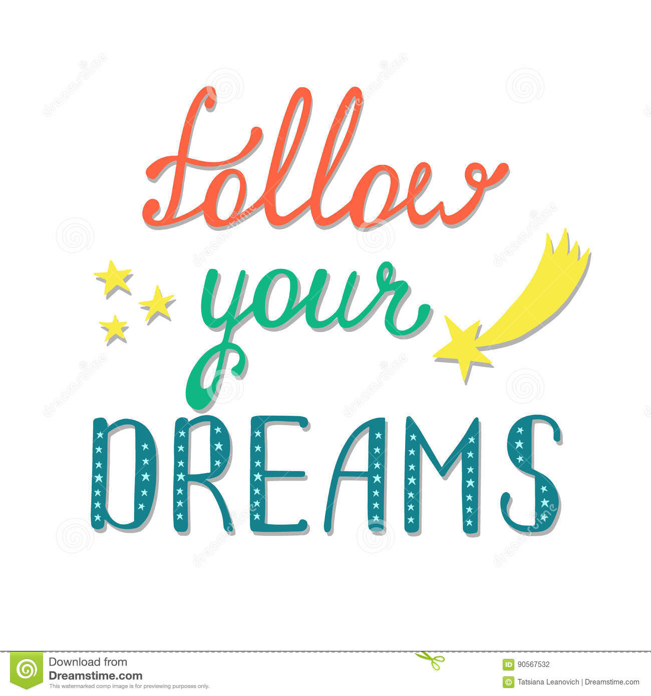 Child Dreams Quotes
 Follow Your Dreams Inspirational Quote About Happy Stock