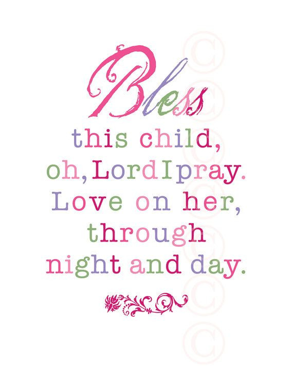 Child Prayers Quotes
 Baby Shower Girl s Art Print Prayer Bless This Child Pink