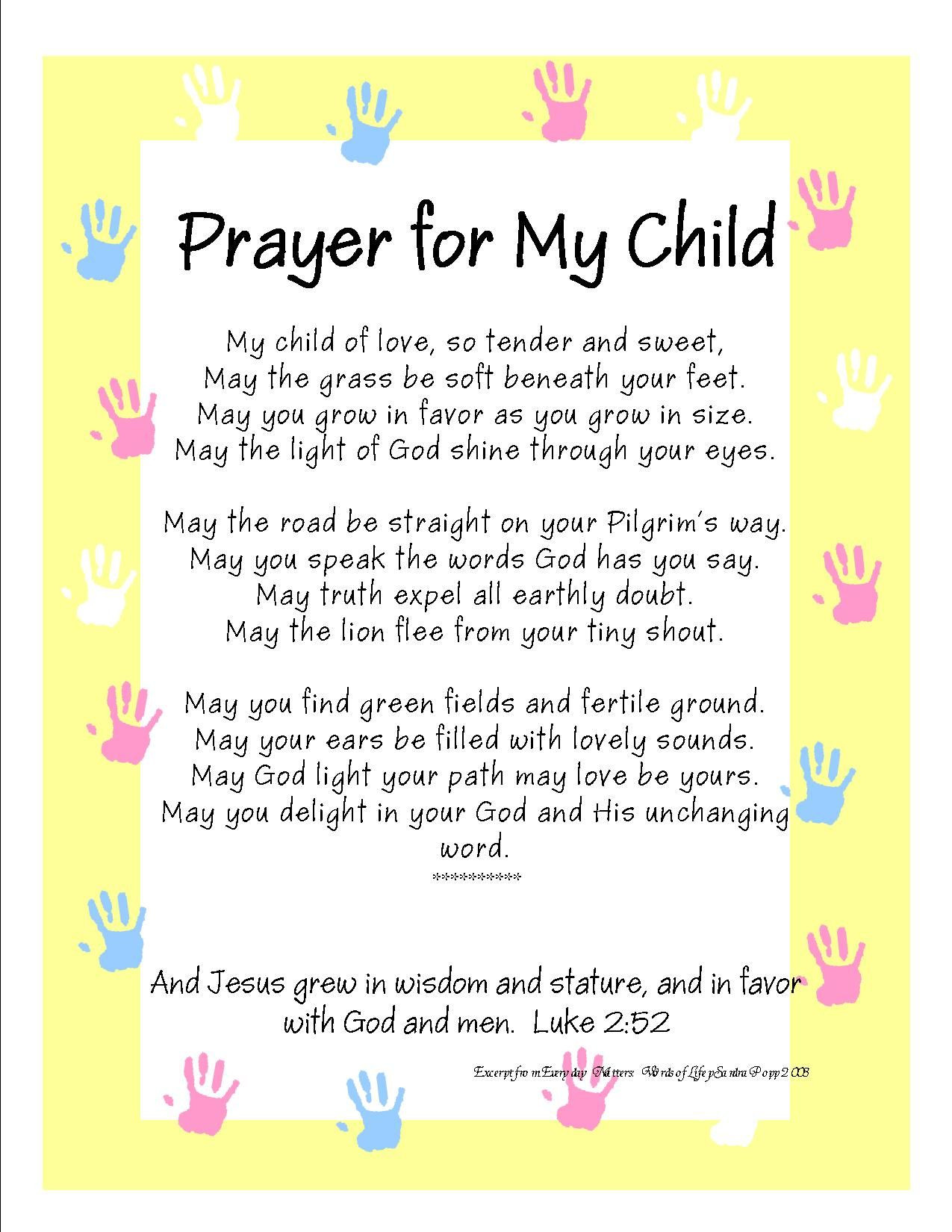 Child Prayers Quotes
 Prayer for children