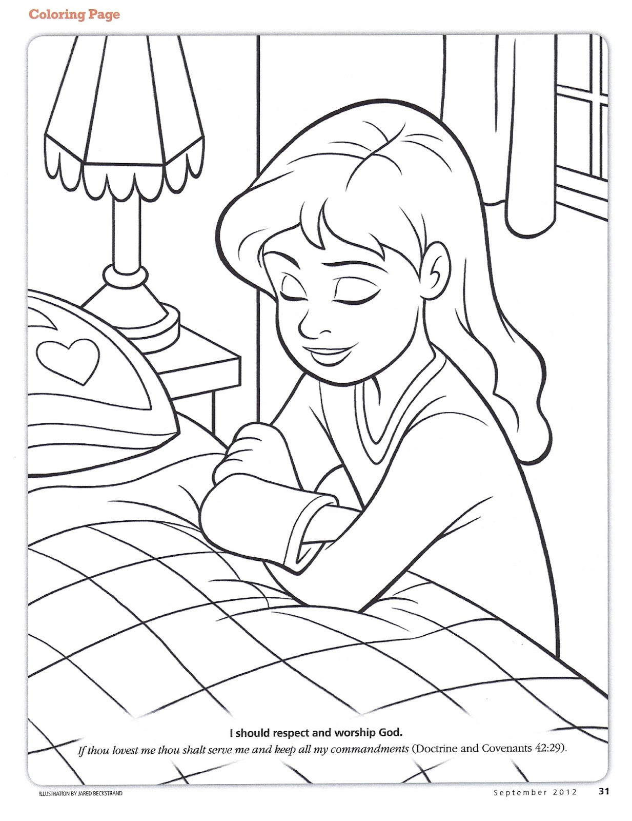 Child Praying Coloring Page
 Happy Clean Living Primary 3 Lesson 19