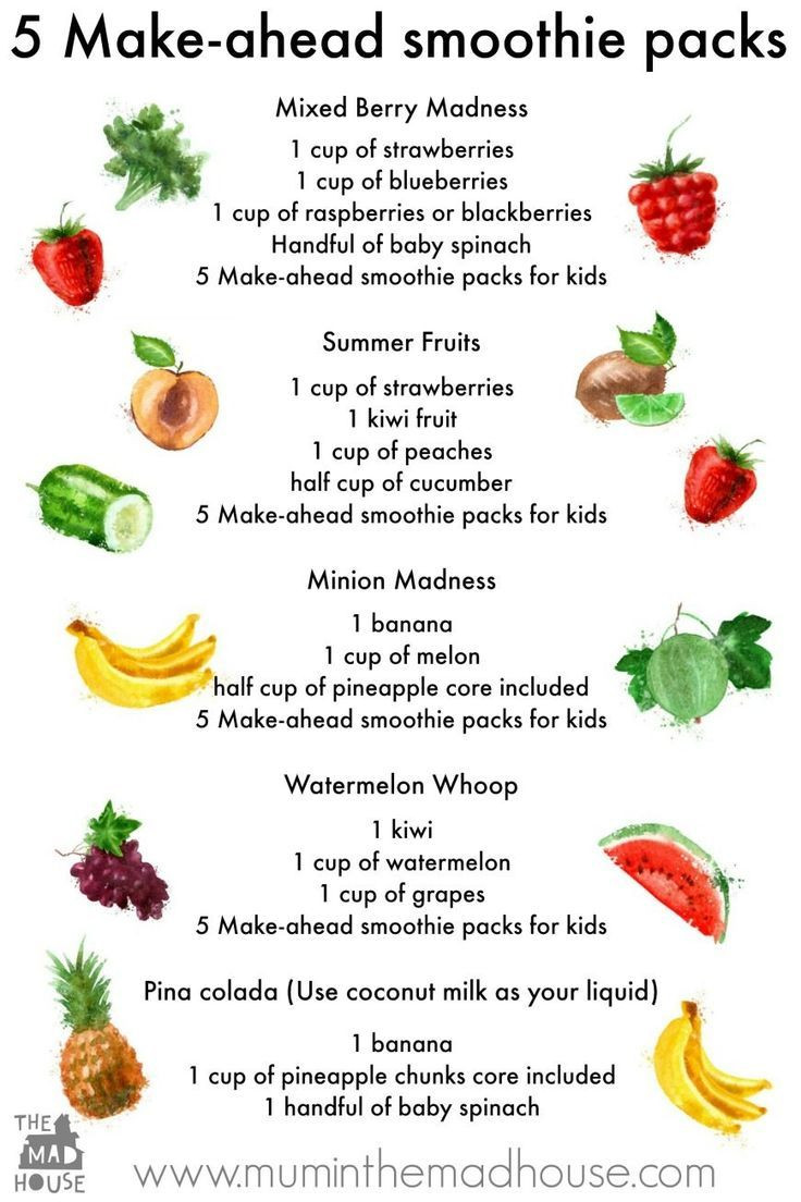 Child Recipes
 5 Make ahead smoothie packs – Kid Approved