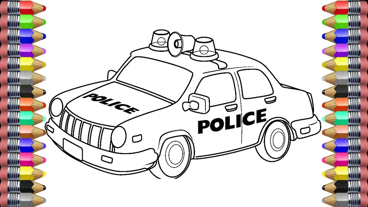 Children Coloring Books
 Police car Coloring Book Learning colors