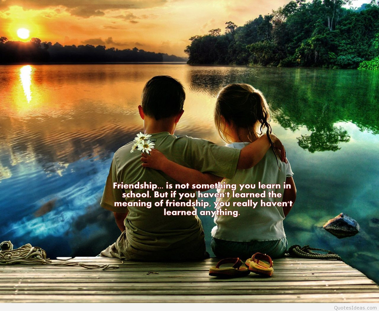 Children Friendship Quotes
 Friendship image with kids and quote