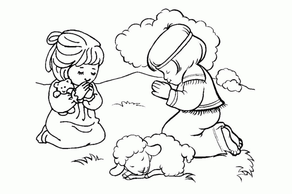 Children Praying Coloring Pages
 Printable Praying Hands Coloring Home