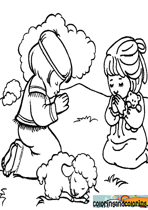 Children Praying Coloring Pages
 Children Praying Coloring Page Bible Sketch Coloring Page