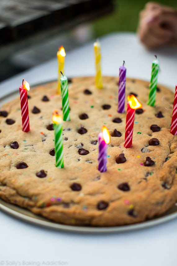 Chocolate Chip Birthday Cake Recipe
 Chocolate Chip Cookie Pizza Sallys Baking Addiction