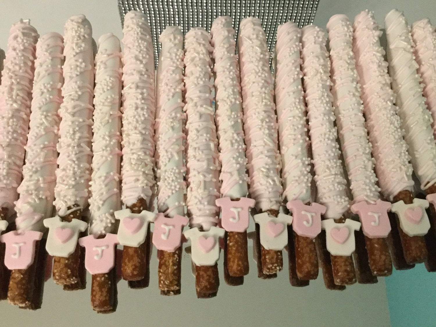 Chocolate Covered Pretzels For Baby Shower
 Baby Shower Chocolate Covered Pretzels