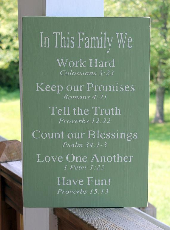 Christian Family Quotes
 Religious Family Rules Sign Bible Verses Rules Christian