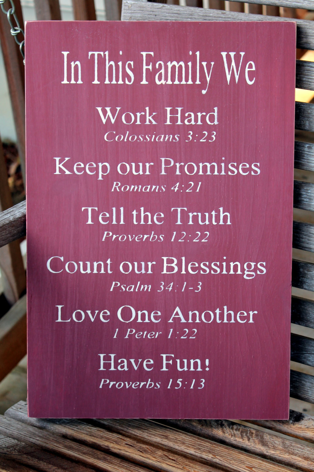 Christian Quote About Family
 Christian Family Rules Sign Bible Verses Housewarming Gift