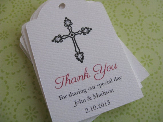 Christian Wedding Favors
 Items similar to Personalized Baptism Favor Tags Custom