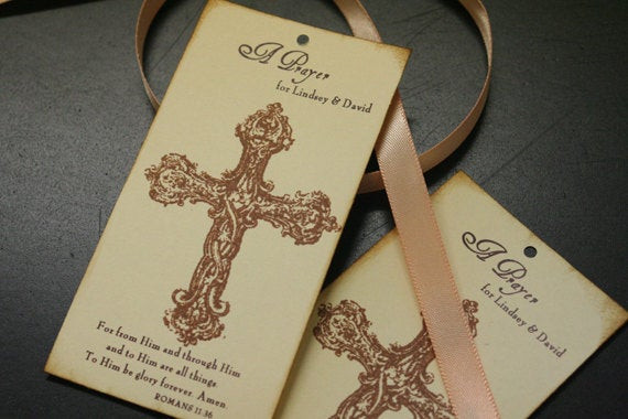 Christian Wedding Favors
 Items similar to Wedding Prayer Tree Tags Vintage