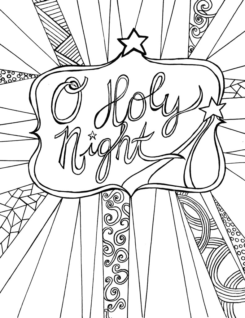 Christmas Coloring Pages For Adults Printable
 O Holy Night Free Adult Coloring Sheet Printable