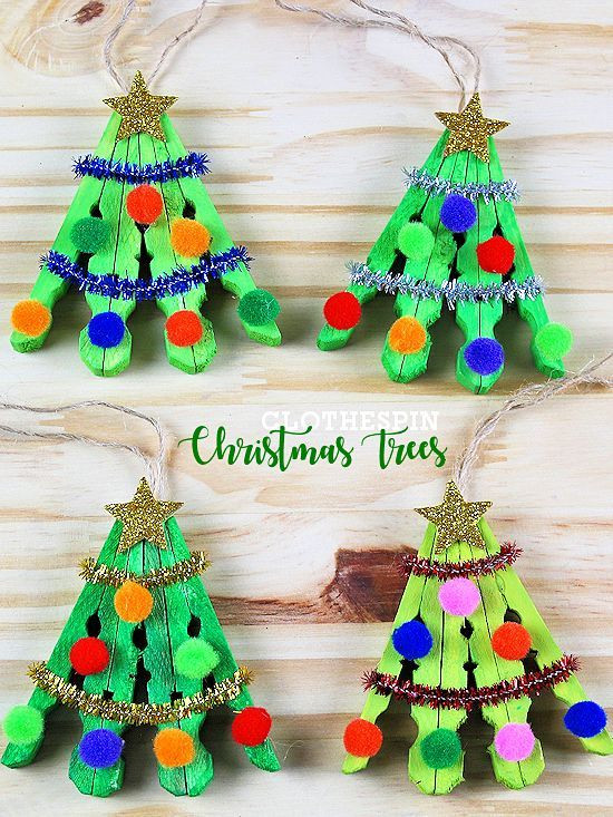 Christmas Craft For Toddlers Pinterest
 Clothespin Christmas Tree Craft