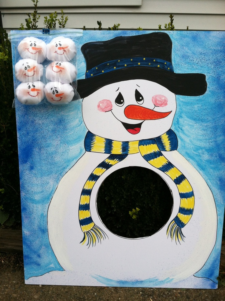 Christmas Game For Kids Party
 Snowball Toss Game Snowman made from foam core board