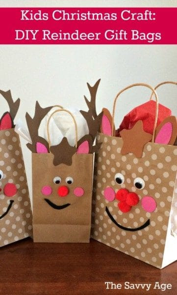 Christmas Gift Bags For Kids
 Fun DIY 14 Christmas Reindeer Crafts For Kids & Adults