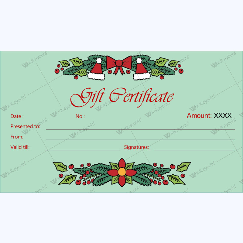 Christmas Gift Certificate Ideas
 Christmas Gift Certificate Template 30 Word Layouts