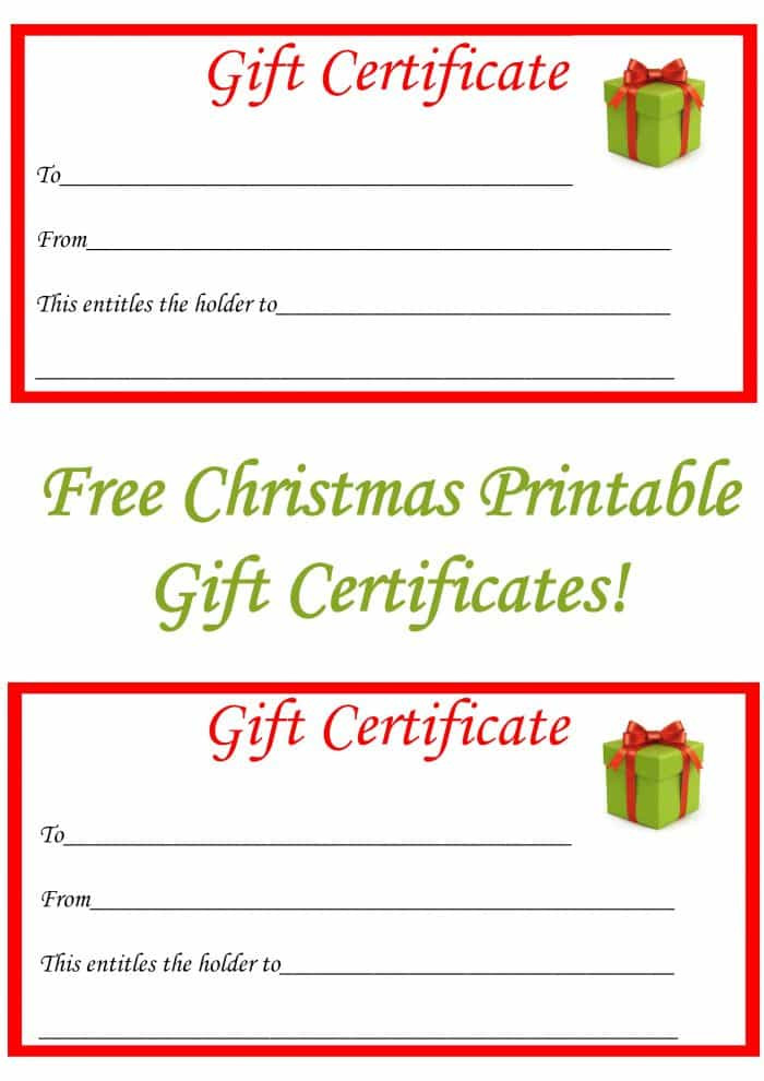 Christmas Gift Certificate Ideas
 Free Christmas Printable Gift Certificates The Diary