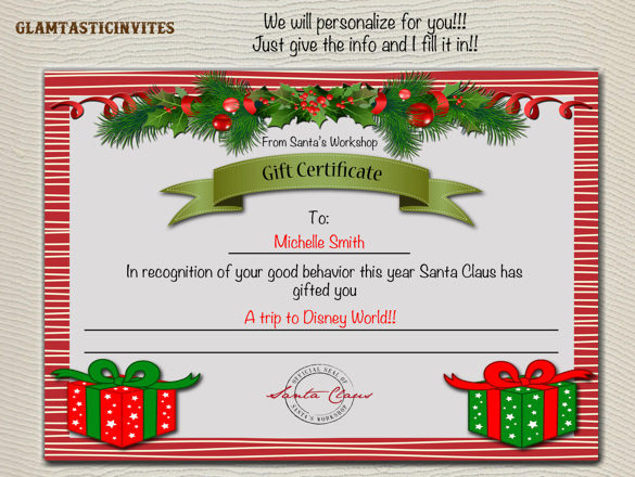 Christmas Gift Certificate Ideas
 Gift Certificate Template – 34 Free Word Outlook PDF