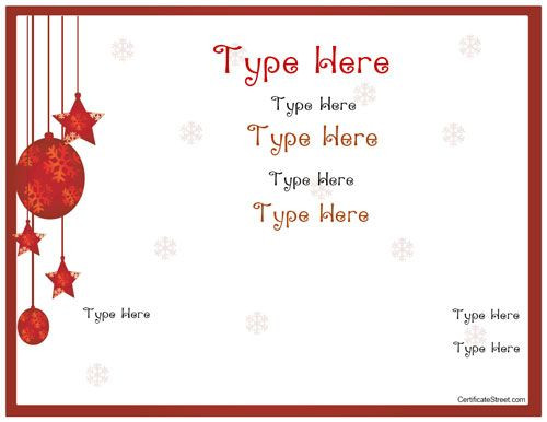 Christmas Gift Certificate Ideas
 Blank Certificates Holiday Gift Certificate Template