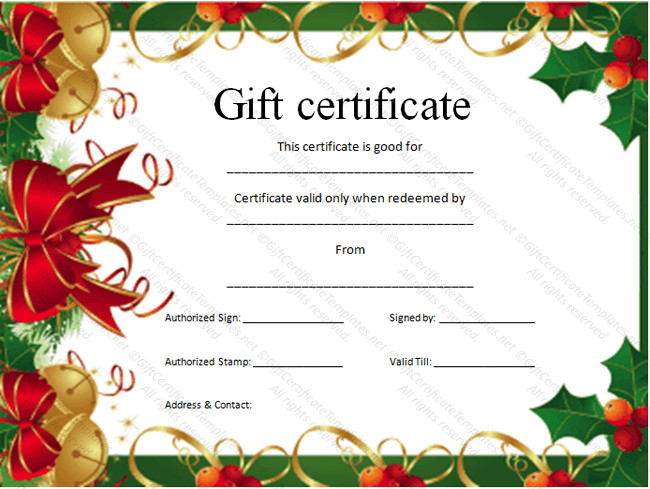 Christmas Gift Certificate Ideas
 Black Bale Gift Certificate Template Gift Certificates