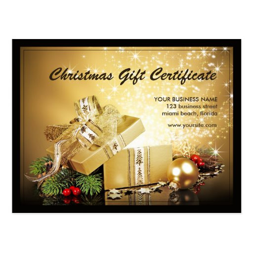 Christmas Gift Certificate Ideas
 Holiday And Christmas Gift Certificate Templates Postcard