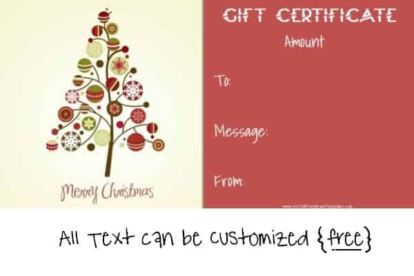 Christmas Gift Certificate Ideas
 Free Editable Christmas Gift Certificate Template