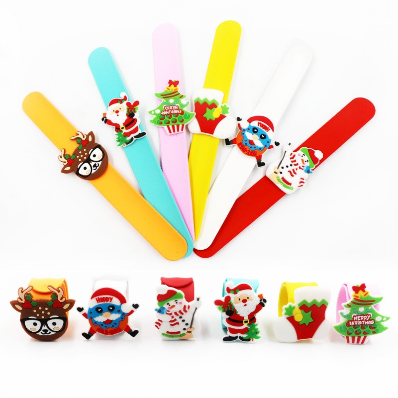 Christmas Gift For Kids 2020
 Christmas Tree Snowman Santa Rubber Bracelet Ornaments