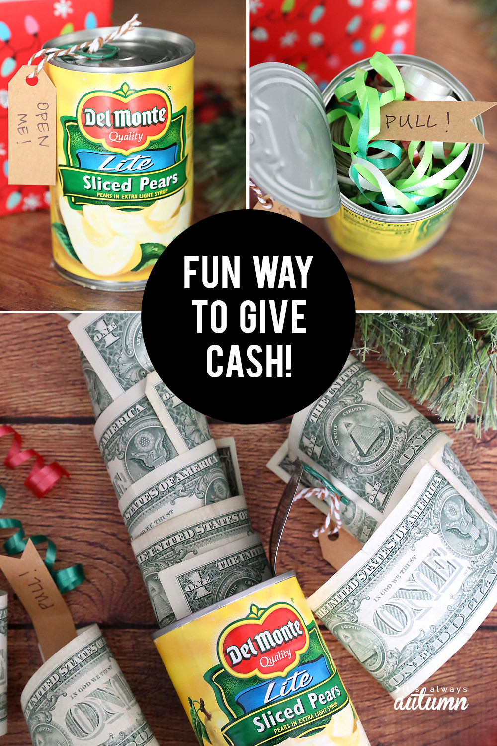 Christmas Gift Giving Ideas
 Funny Christmas money t idea Cash in a can It s