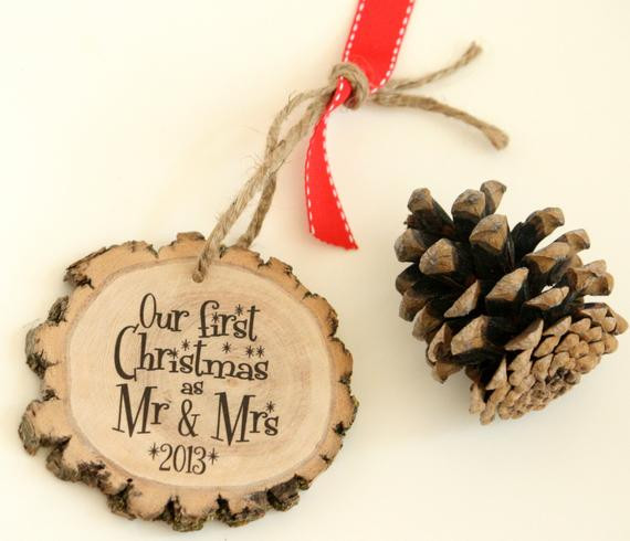 Christmas Gift Ideas For Newlyweds
 Newlyweds First Christmas Holiday Ornament by LittleWeeShop