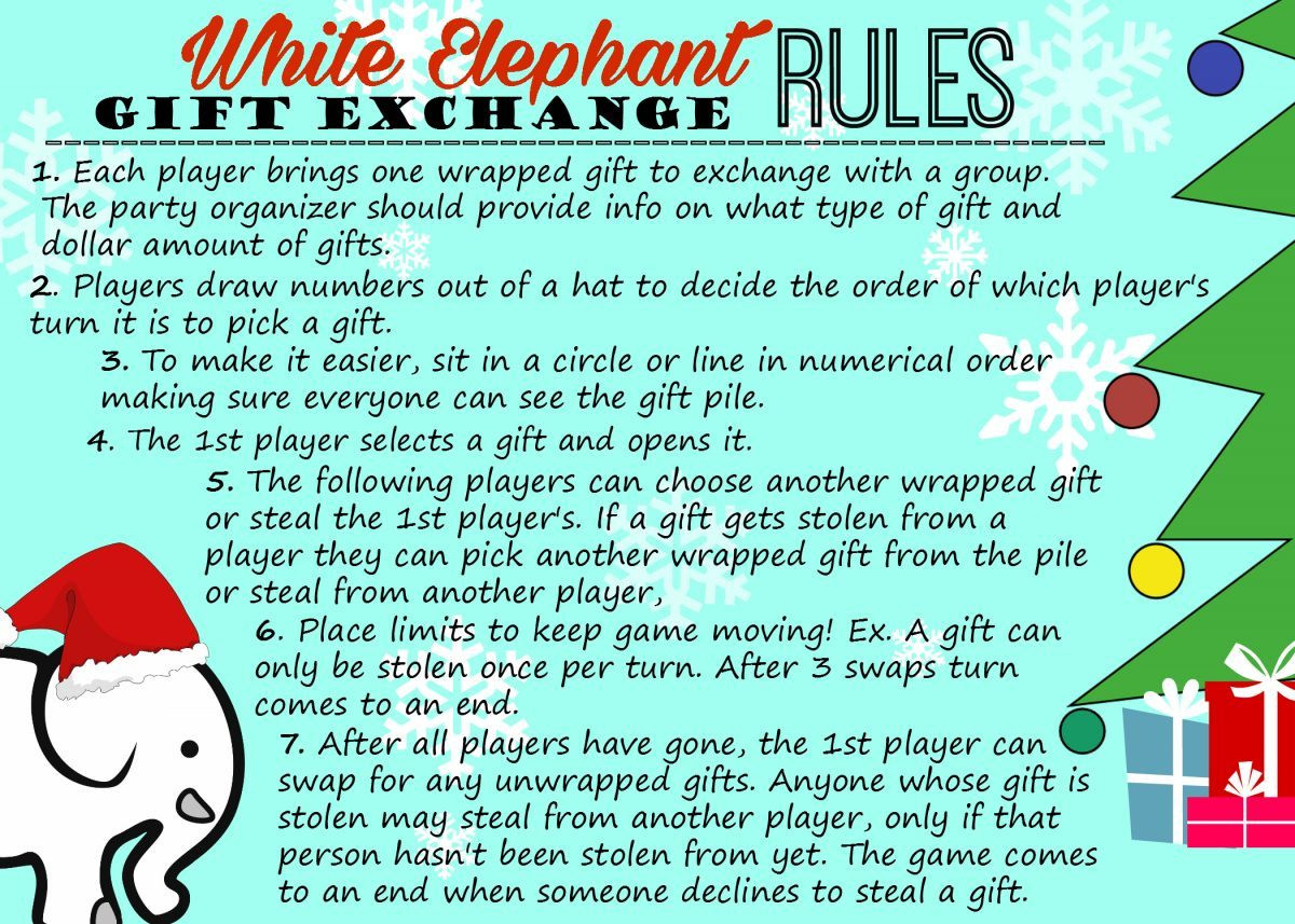 Christmas Gift Ideas For White Elephant Exchange
 Free White Elephant Gift Exchange Invitations Rules & Tips