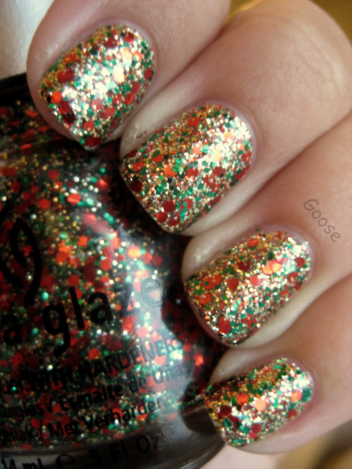 Christmas Glitter Nails
 Goose s Glitter The 12 Days of Christmas Nails Day 8
