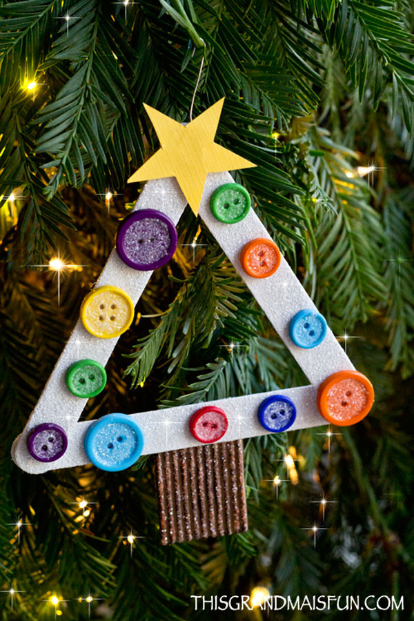 Christmas Ornaments Diy Kids
 DIY Kids Craft Stick Christmas Tree Ornament TGIF This