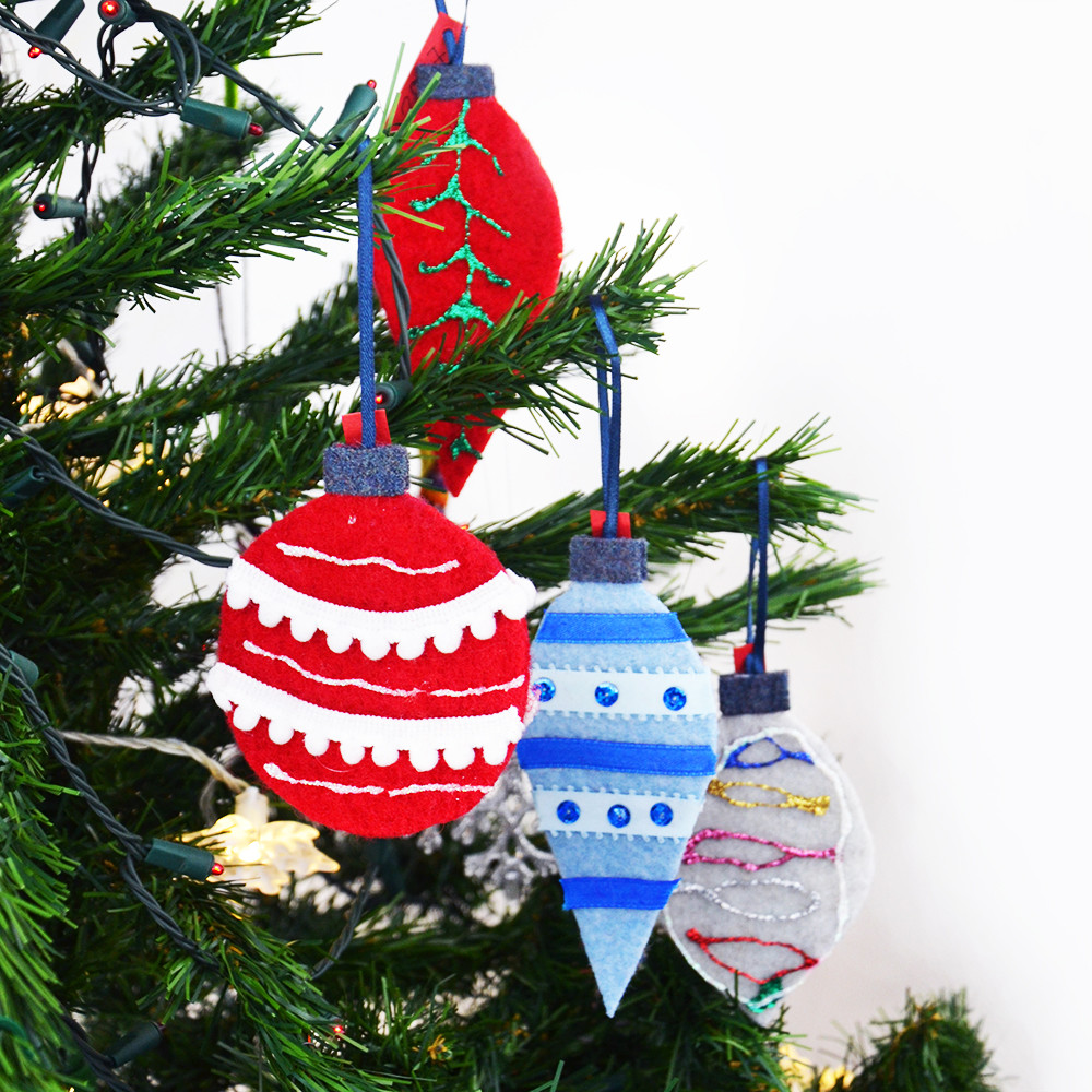 Christmas Ornaments Diy Kids
 DIY felt christmas tree ornaments for kids from repurposed