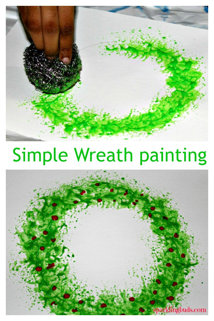 Christmas Painting Ideas For Kids
 Christmas wreath painting with kitchen stainless steel