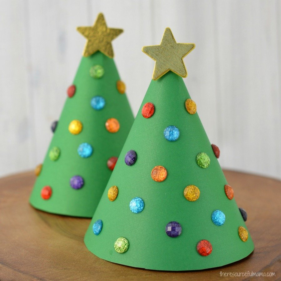 Christmas Paper Crafts For Kids
 Paper Cone Christmas Tree Kid Craft The Resourceful Mama