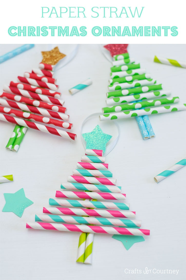 Christmas Paper Crafts For Kids
 Kids DIY Ornaments Pretty Paper Straw Christmas Trees