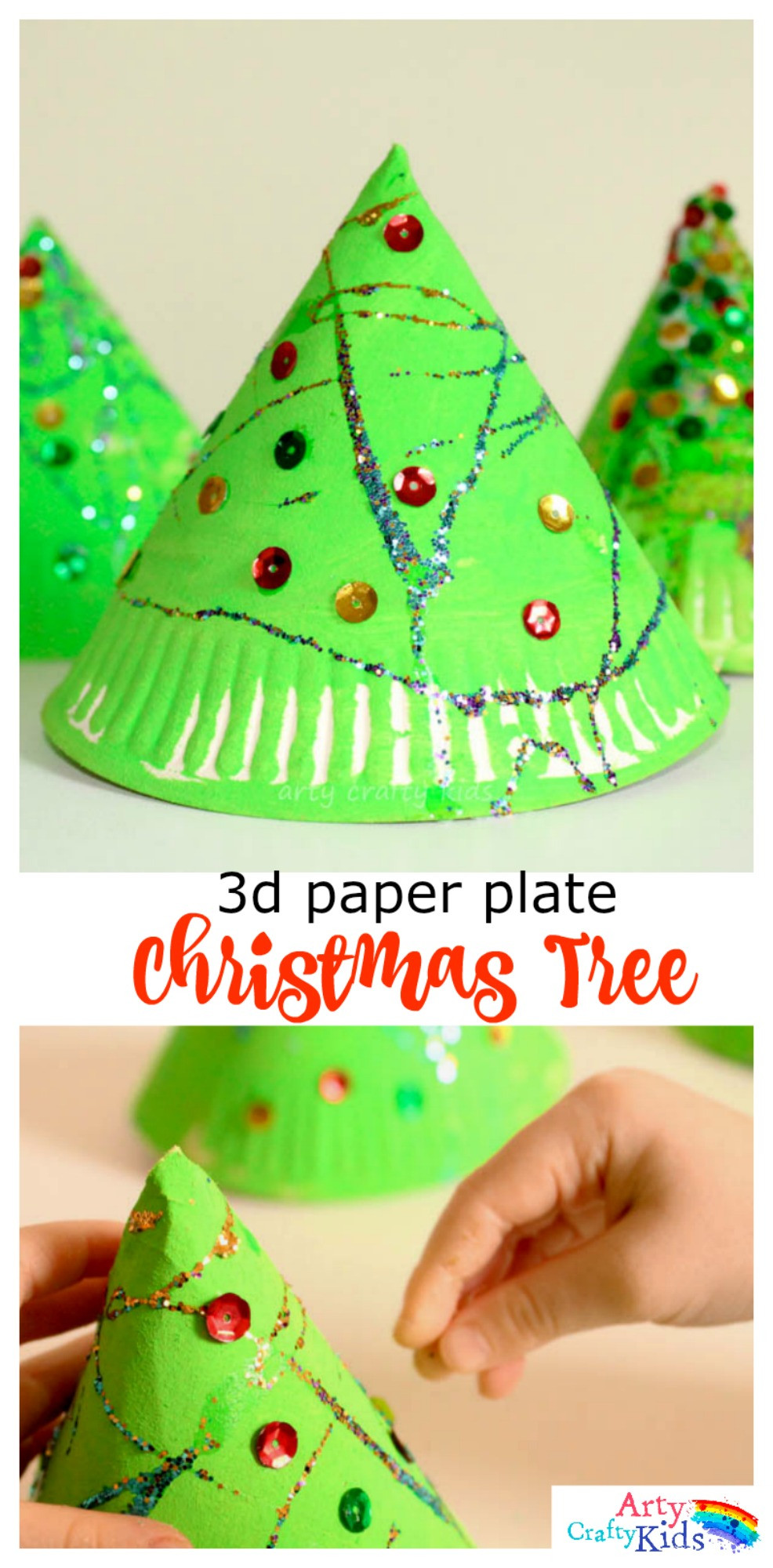 Christmas Paper Crafts For Kids
 Super Fun 3d Paper Plate Christmas Tree Craft