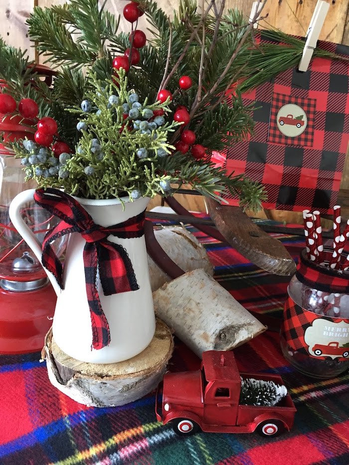 Christmas Party Decorations Ideas
 Kara s Party Ideas Vintage Rustic Plaid Christmas Party