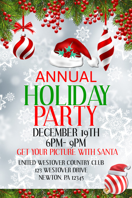 Christmas Party Posters Ideas
 Annual Holiday Party Template
