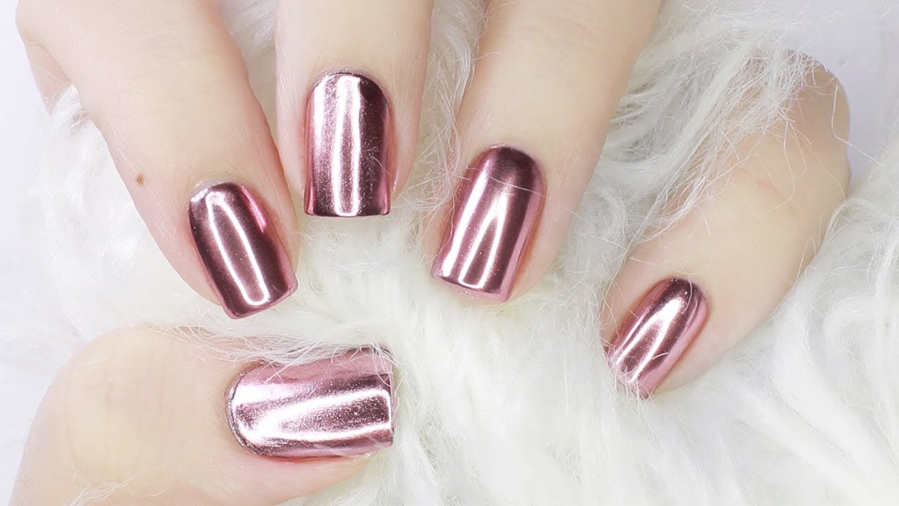 Chrome Nail Colors
 ROSE GOLD Mirror Chrome Nails With GEL & REGULAR POLISH