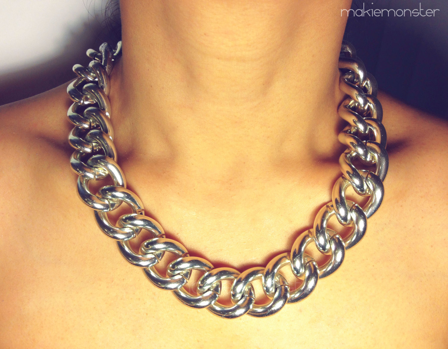 Chunky Chain Necklace
 Big Chunky Silver Chain Necklace Vintage Also by